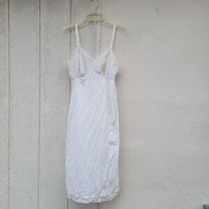 Vintage Van Raalte White Suavette Full Slip Lace Sz 34 #07207T All Nylon Pre-ow